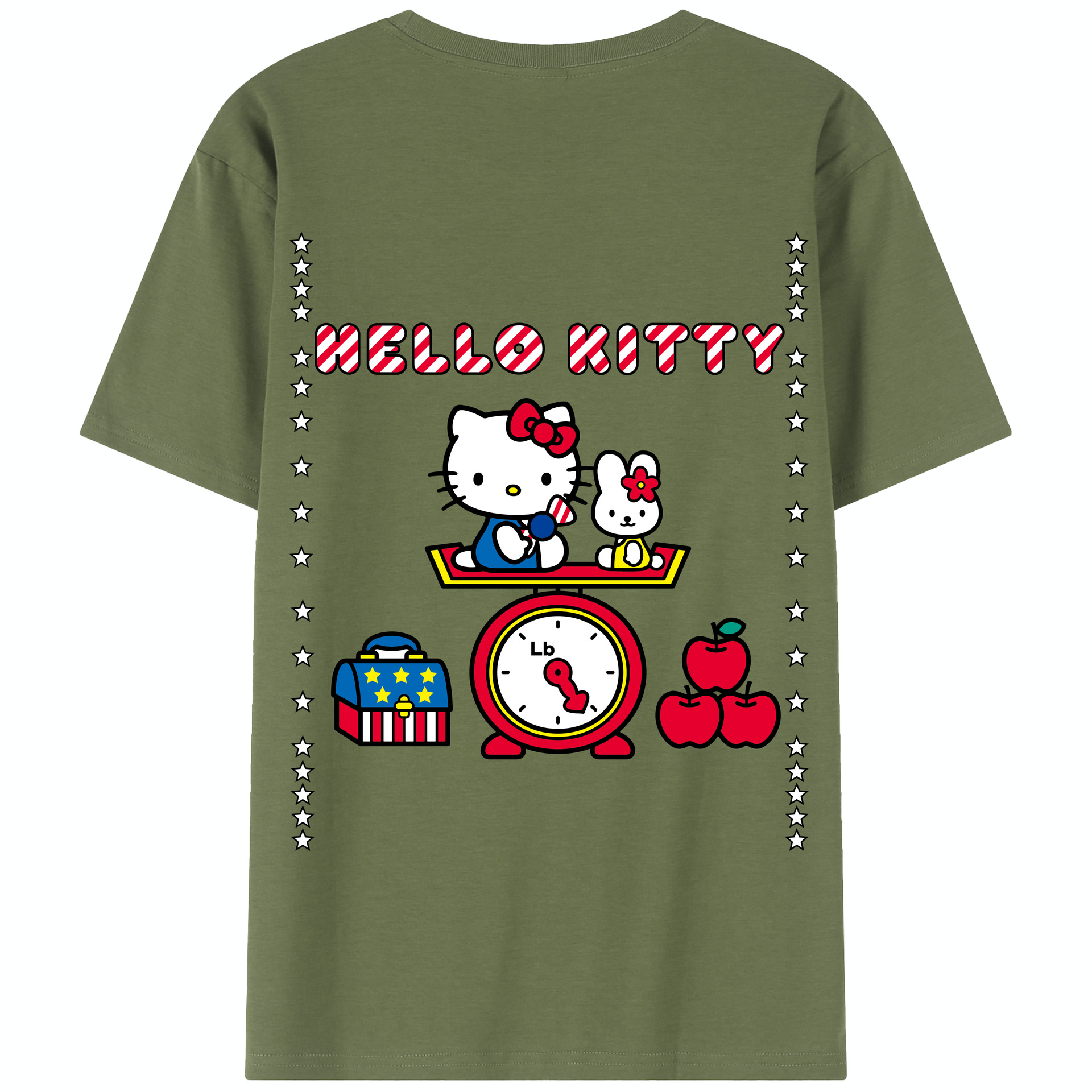 （画像用） Hello Kitty ハローキティ 綿100％半袖Tシャツ（背面プリント）